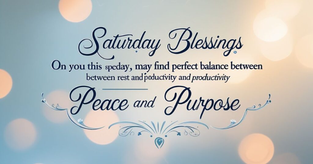 Heartfelt Saturday Blessings for Every Moment